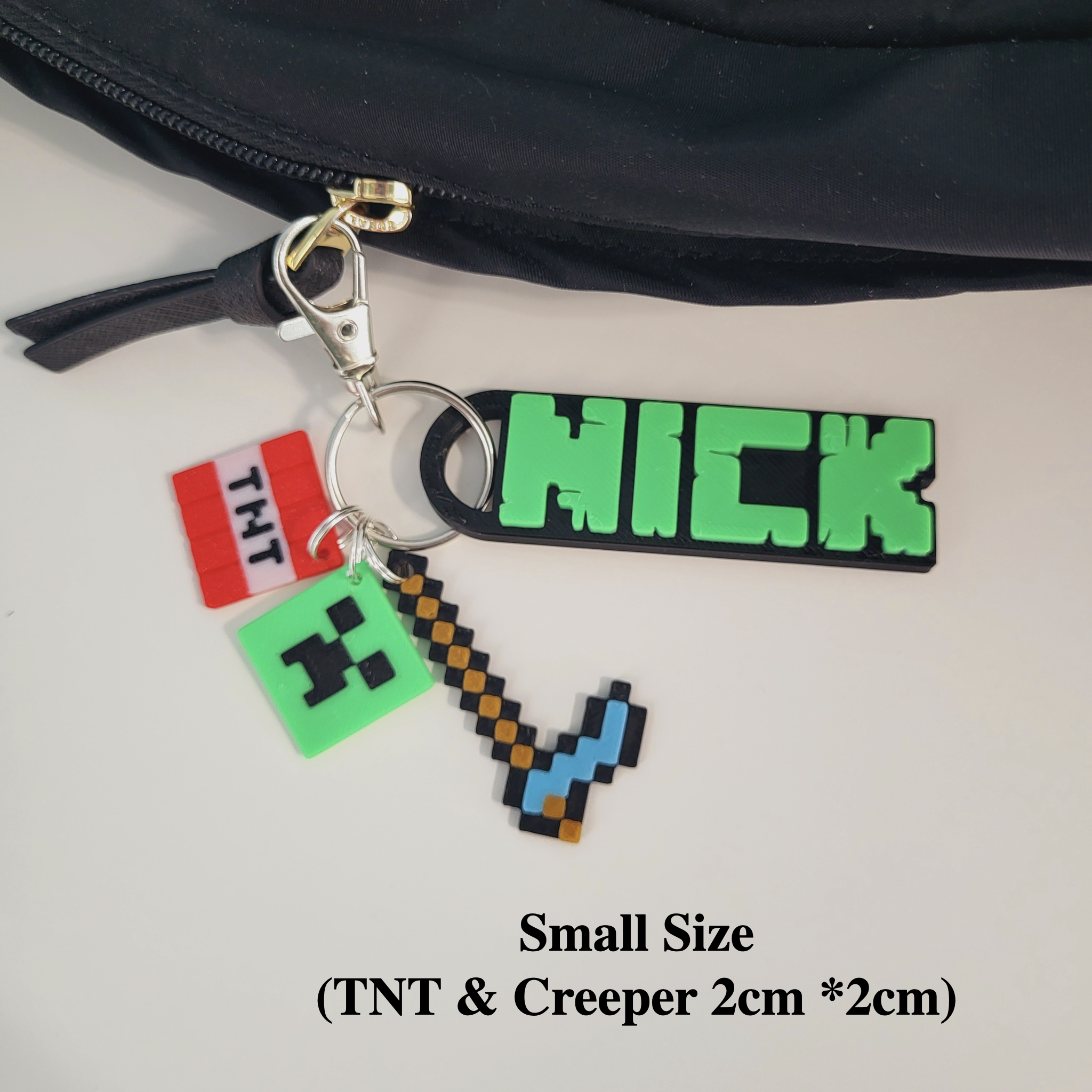 Minecraft Inspired 3D Printed Name Tag Keychain – Personalized Gift - Image 2