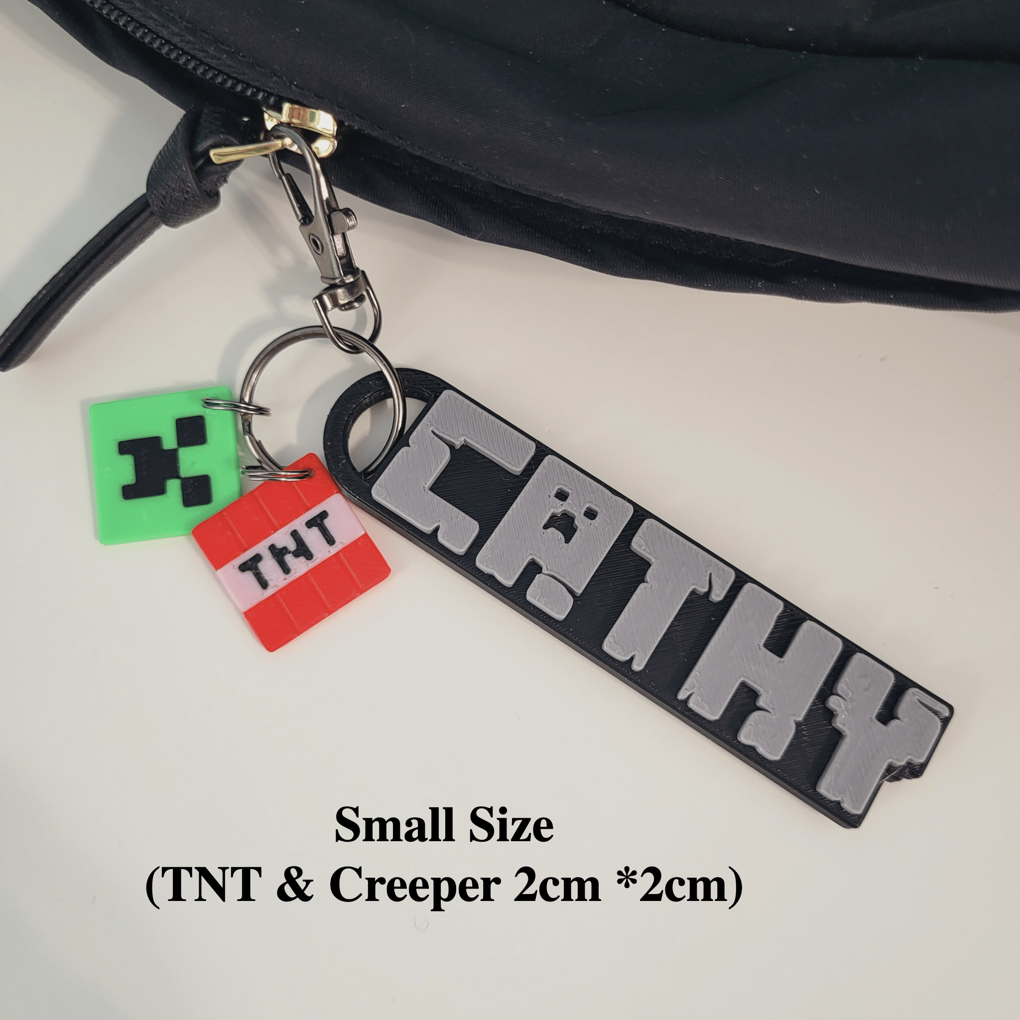 Minecraft Inspired 3D Printed Name Tag Keychain – Personalized Gift - Image 3