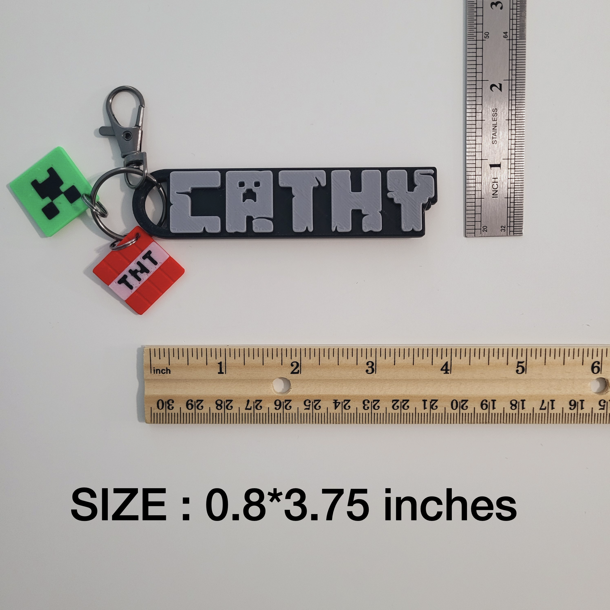 Minecraft Inspired 3D Printed Name Tag Keychain – Personalized Gift - Image 5