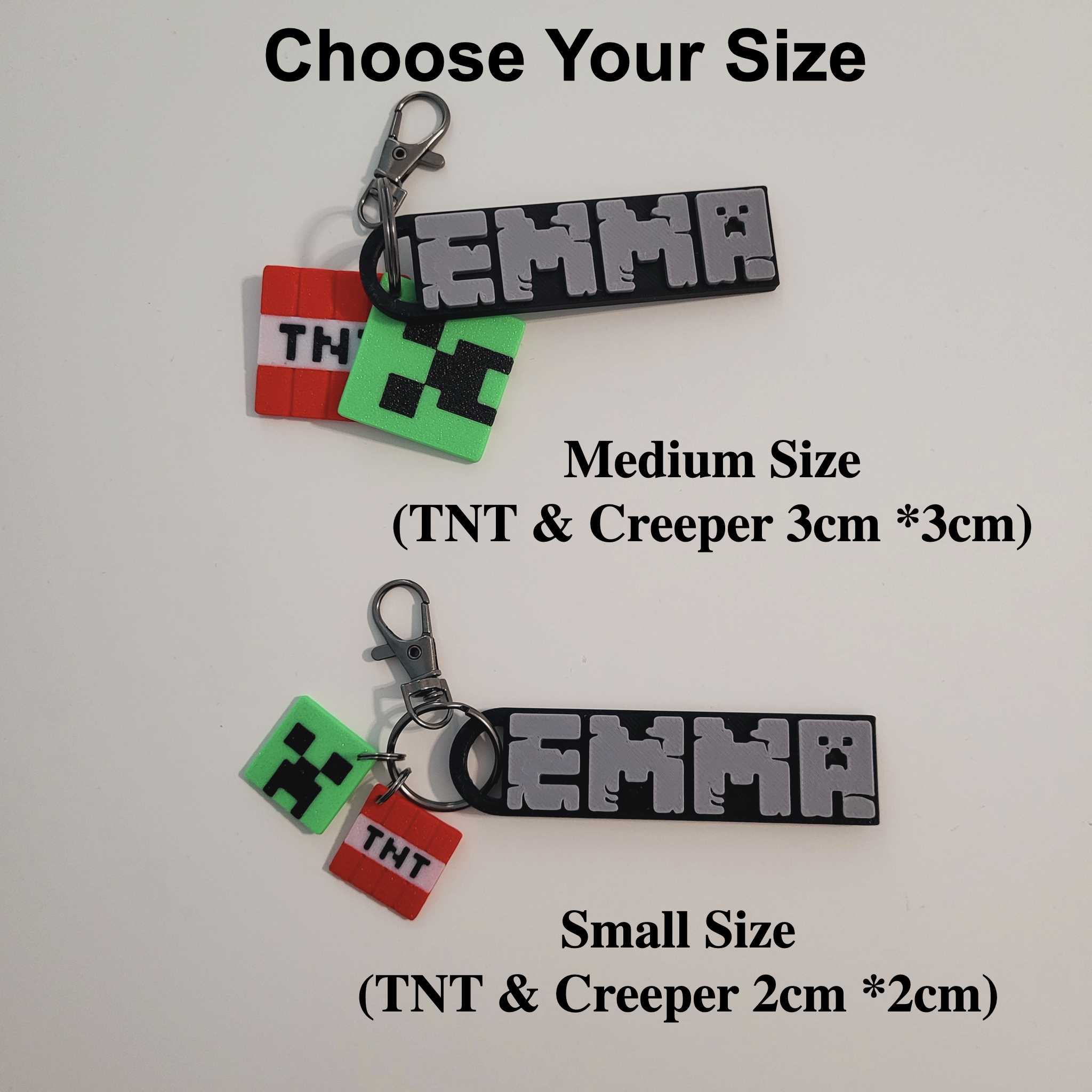 Minecraft Inspired 3D Printed Name Tag Keychain – Personalized Gift - Image 9
