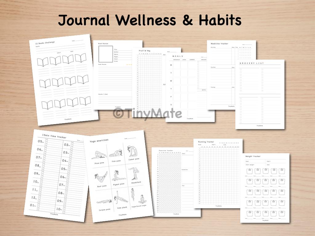 Undated Journal Bundles | Done-for-You Printable Digital Pages | A5/A4 Size/Us Letter | No Design Needed Daily Weekly Monthly Yearly - Image 10