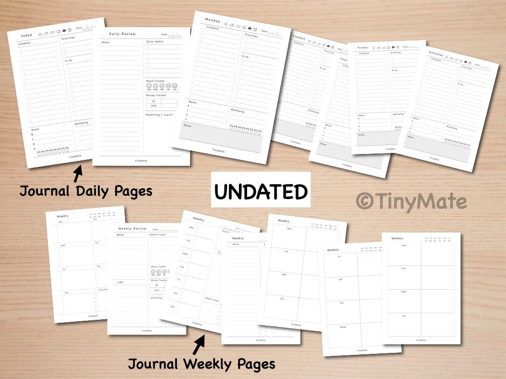 Undated Journal Bundles | Done-for-You Printable Digital Pages | A5/A4 Size/Us Letter | No Design Needed Daily Weekly Monthly Yearly - Image 11