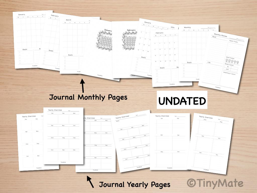 Undated Journal Bundles | Done-for-You Printable Digital Pages | A5/A4 Size/Us Letter | No Design Needed Daily Weekly Monthly Yearly - Image 12