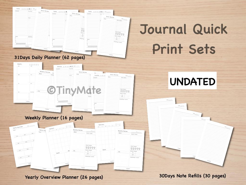 Undated Journal Bundles | Done-for-You Printable Digital Pages | A5/A4 Size/Us Letter | No Design Needed Daily Weekly Monthly Yearly - Image 13