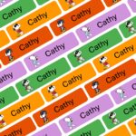 88 Pcs Snoopy Inspired Custom Name Sticker, Daycare Label, School Supply Sticker, Personalized Gift Label, Kids Bottle Label