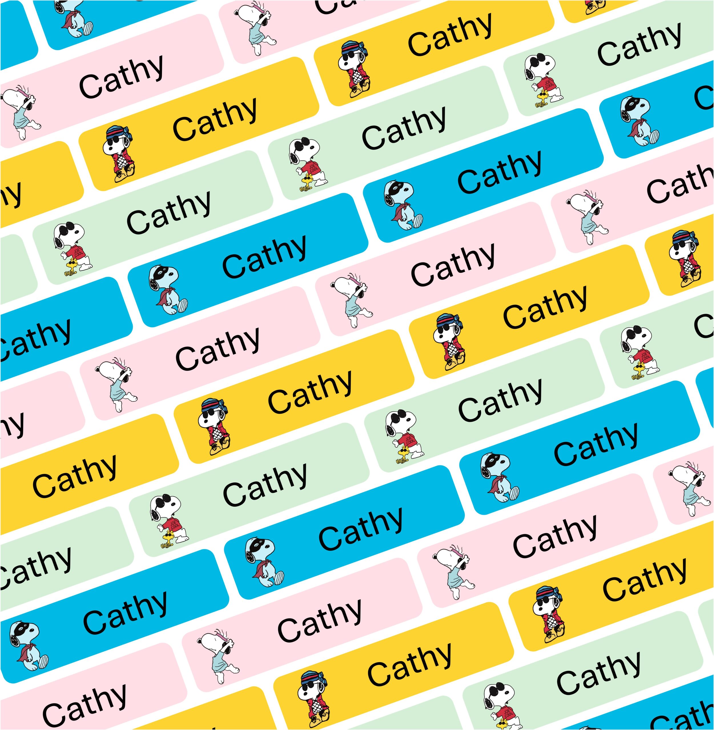 88 Pcs Snoopy Custom Name Sticker, Daycare Label, School Supply Sticker, Personalized Gift Label, Kids Bottle Label - Image 2