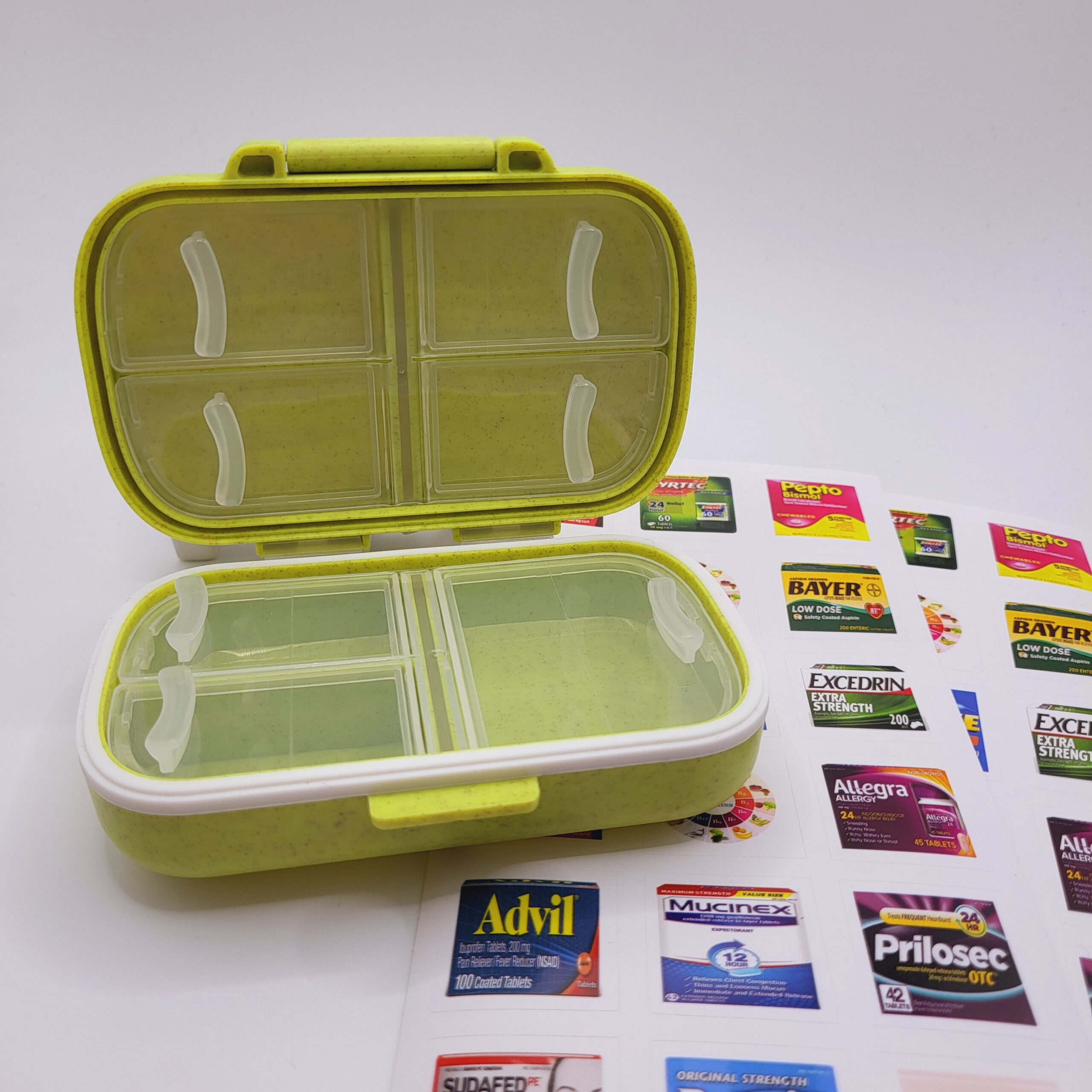 Travel Pill Case with 281 Pre-cut Pill Labels, Mini Stickers in Small, Medium, Large Sizes for Pill Organizer, Vitamin Storage Container - Image 5